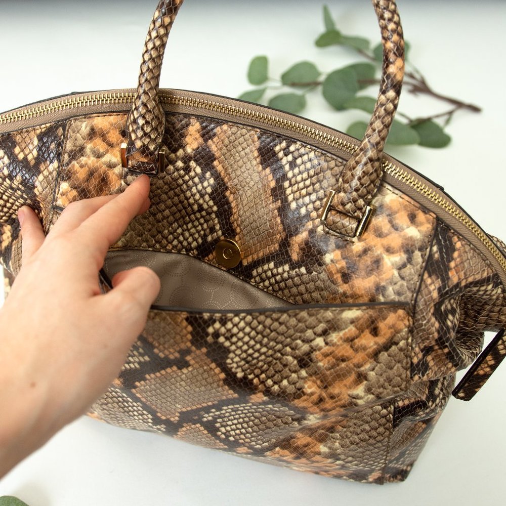Michael Kors Python Embossed Leather Selma Tote - image 8